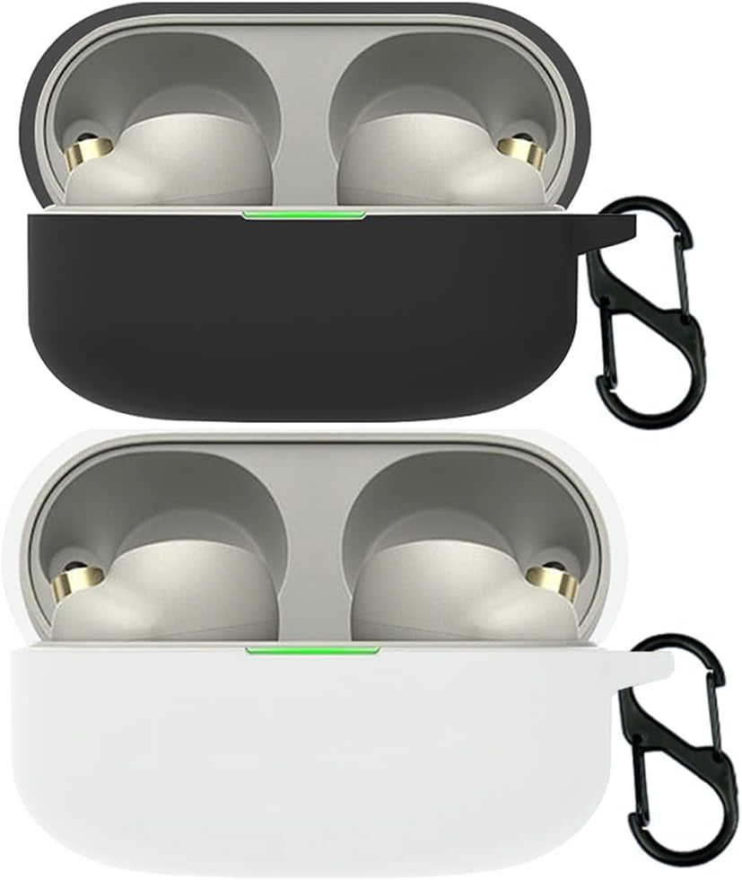 Acadeny Compatible for Sony WF-1000XM4 Headphone Case, [Supports Wireless Charging] [Shockproof Protective Case] Silicone Headphone Case (Blue-Green)  Acadeny black-white  