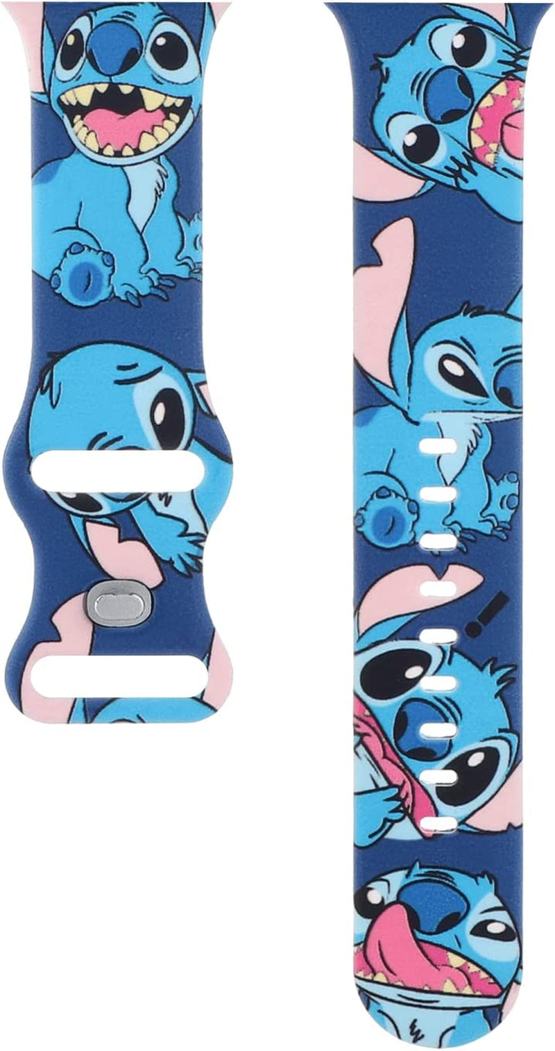 HYHMXB Cute Cartoon Monster Pattern Watch Bands Compatible with Apple Watch 38Mm 40Mm 41Mm for Kids Girl Boy, Grade Soft Silicone Sports Wristband Strap for Iwatch SE & Series 8/7/6/5/4/3/2/1  Hi-Yoohere   