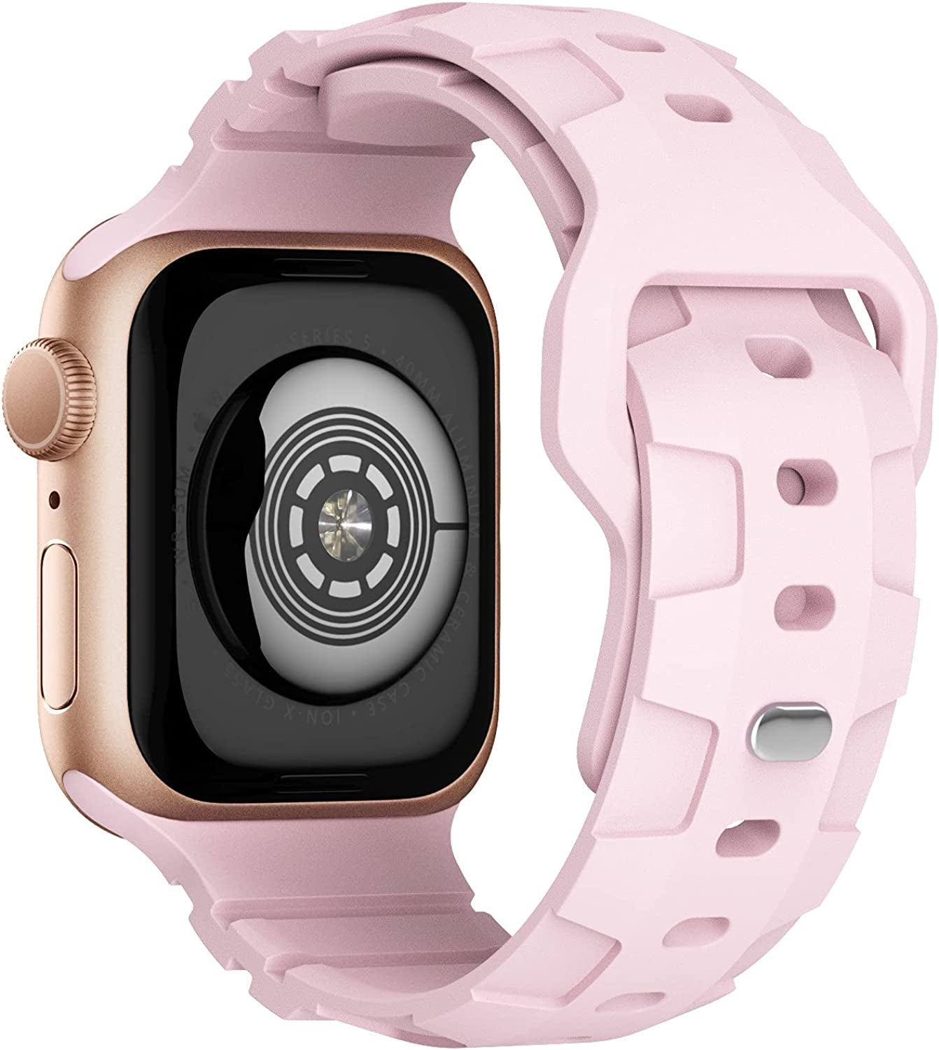 Recoppa Compatible with Apple Watch Band 49Mm 45Mm 44Mm 42Mm 41Mm 40Mm 38Mm Band for Men Women, Soft Silicone Replacement Bands for Iwatch Series 8/7/6/5/4/3/2/1/Se/Ultra  Recoppa Pink Sand 41mm/40mm/38mm 