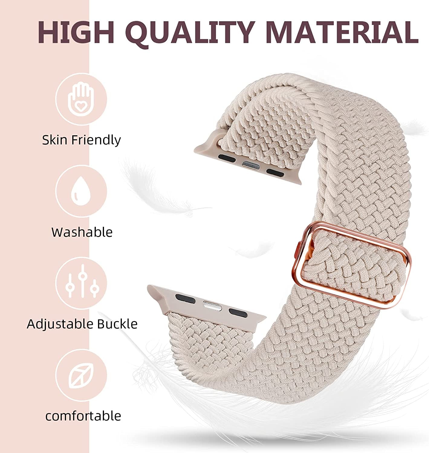 WANLISS Braided Bands Compatible with Apple Watch Band 38Mm 40Mm 41Mm 42Mm 44Mm 45Mm 49Mm for Women Men,Solo Loop Elastic Stretchy Straps Wristbands for Iwatch Series SE 8 7 6 5 4 3 2 Ultra,6Packs  WANLISS   