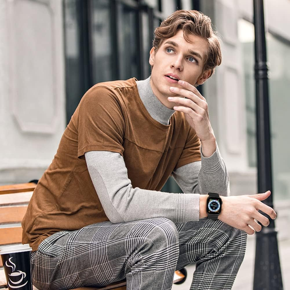 Relting Ocean Band Compatible with Apple Watch Band 38Mm 40Mm 41Mm 42Mm 44Mm 45Mm 49Mm,Adjustable Titanium Buckle Silicone Strap Compatible with Iwatch Ultra SE Series 8 7 6 5 4 3 2 1 for Women Men  Relting   