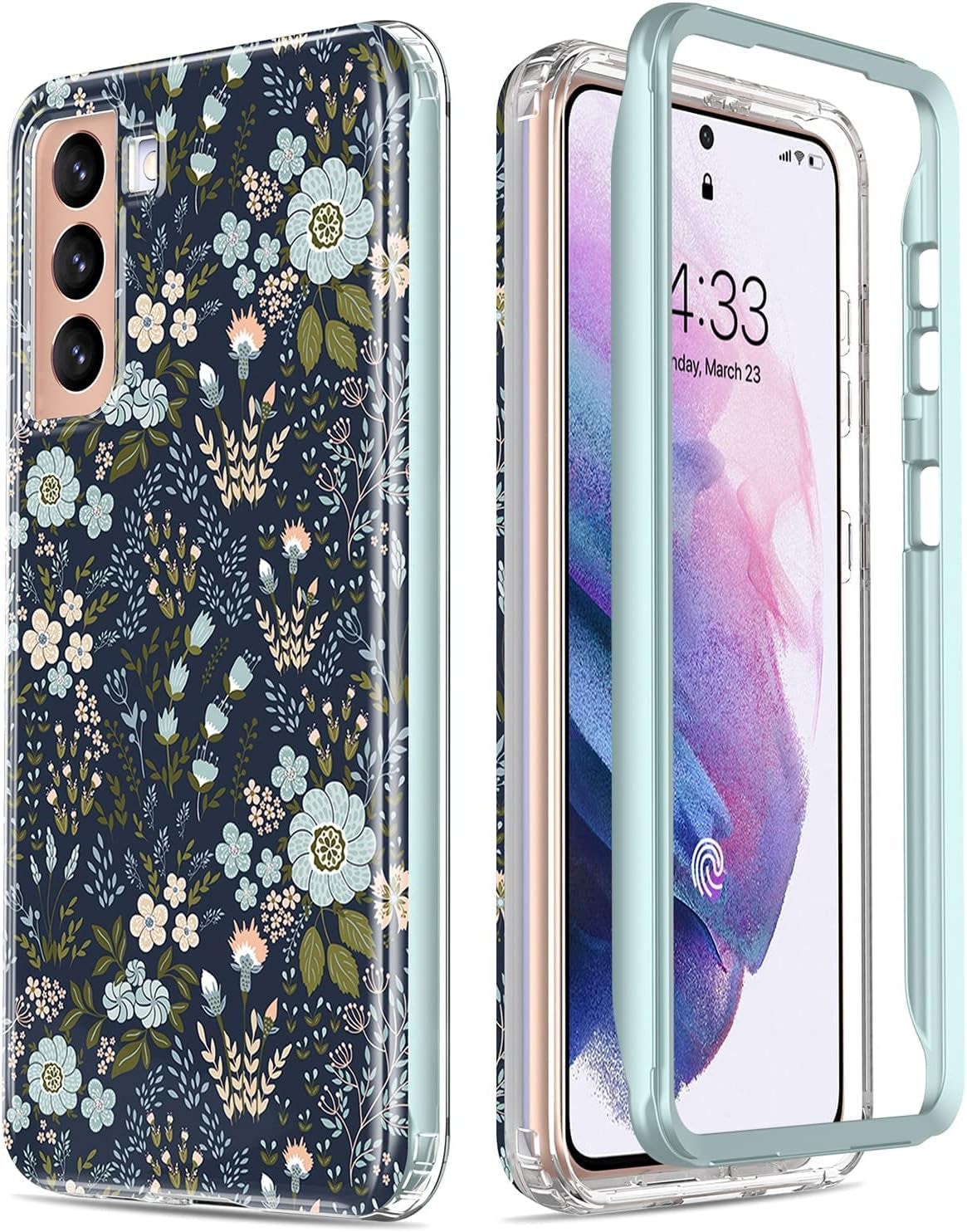 Esdot for Samsung Galaxy S21 plus Case,Military Grade Passing 21Ft Drop Test,Rugged Cover with Fashionable Designs for Women Girls,Protective Phone Case for Galaxy S21 plus 6.7" Colorful Painting  Esdot Littler Flowers  