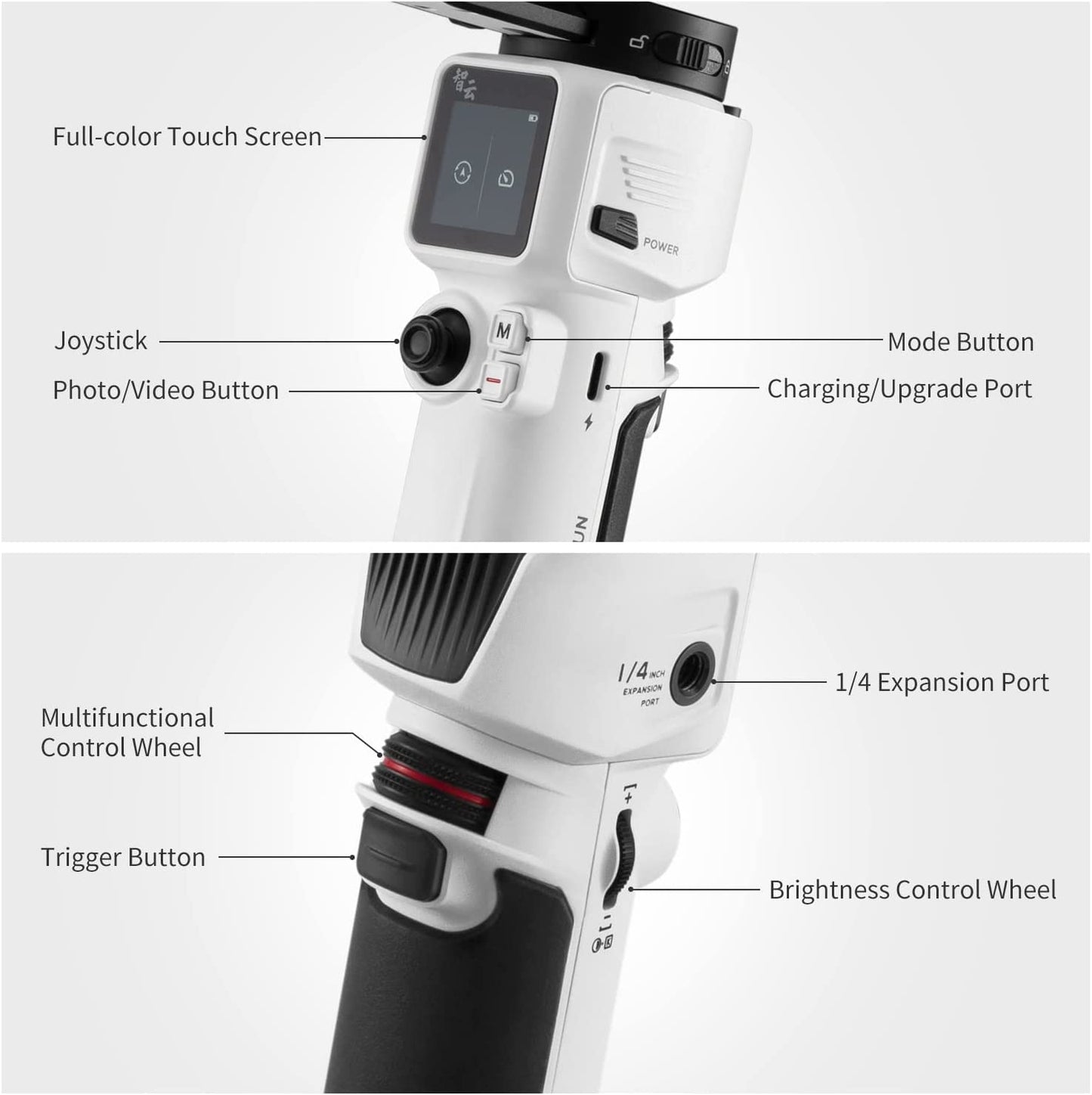 Zhiyun Crane M3 Combo W/Go Pro Mount + Phone Holder + Backpack + Tripod 3-Axis Handheld Gimbal Stabilizer for Light-Weight Mirrorless/Sport/Action Cameras Smartphone Compatible with Gopro Hero Iphone  Zhiyun   