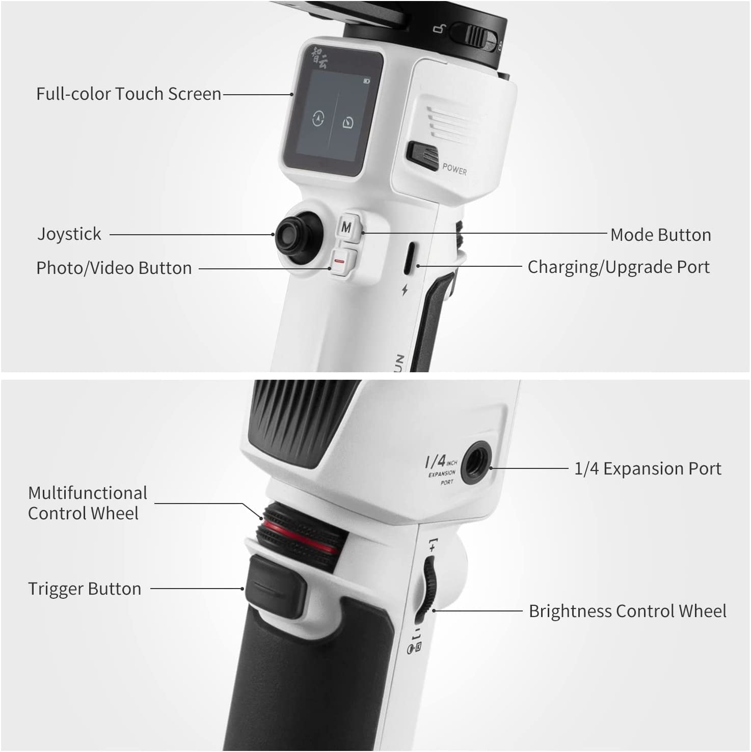 Zhiyun Crane M3 Combo W/Go Pro Mount + Phone Holder + Backpack + Tripod 3-Axis Handheld Gimbal Stabilizer for Light-Weight Mirrorless/Sport/Action Cameras Smartphone Compatible with Gopro Hero Iphone  Zhiyun   