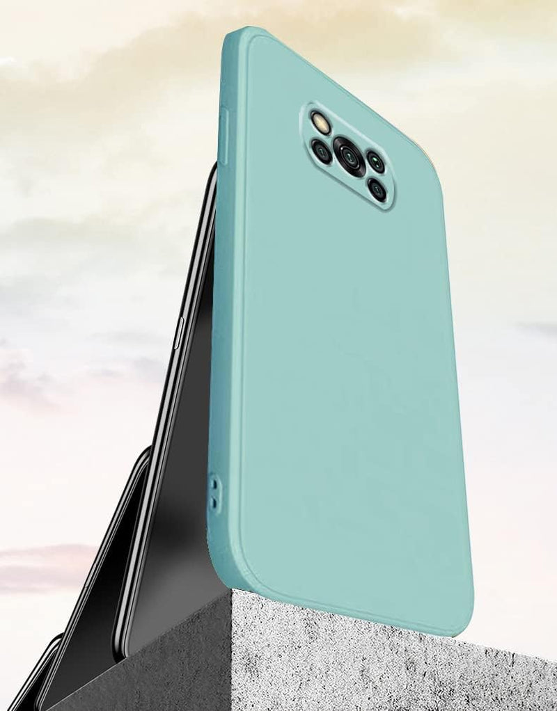 Wousunly Compatible with Poco X3 Pro Case Silicone Liquid Dark Green, Soft Smooth Touch Xiaomi Poco X3 NFC Phone Case Silicone Shockproof Thin Cover (Xiaomi Poco X3 Pro, Blue)  Wousunly   