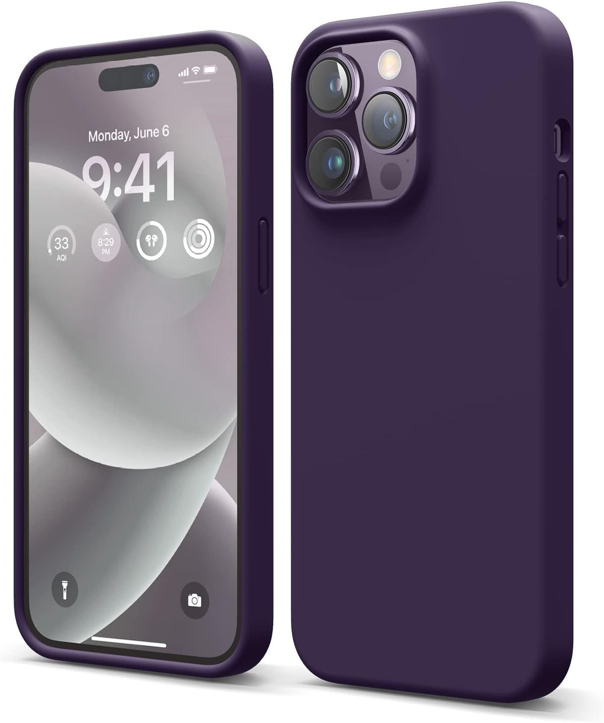 Elago Compatible with Iphone 14 Pro Max Case, Liquid Silicone Case, Full Body Protective Cover, Shockproof, Slim Phone Case, Anti-Scratch Soft Microfiber Lining, 6.7 Inch (Burgundy)  elago Deep Purple  