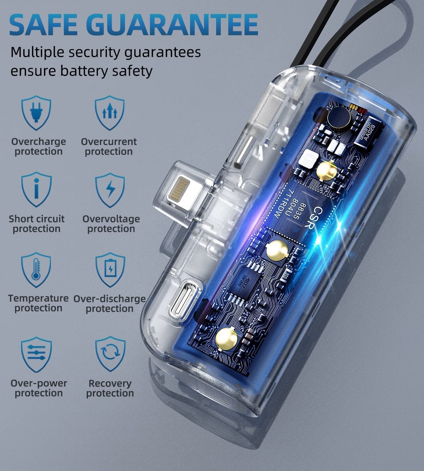 Abnoys Power-Bank-Portable-Charger - 8000Mah Ultra Compact Portable Phone Charger 5V3A Output Battery Pack Built-In Type-C Cable and Cell Phone Holder Compatible with Iphone and Samsung, Etc. (Black)  Dongguan Junboshi Electronic Technology Co.,Ltd   