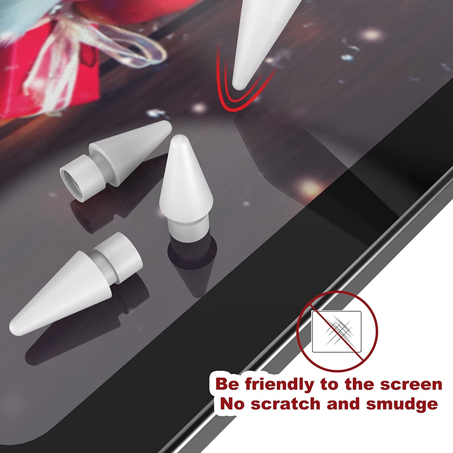 Alikiai 6 Pack Tips for Apple Pencil, Stylus Tips,Pencil Tips for Ipad, Replacement Pen Nibs Compatible with Ipad Air Mini Pro Apple Pencil 1St & 2Nd Generation  Alikiai   