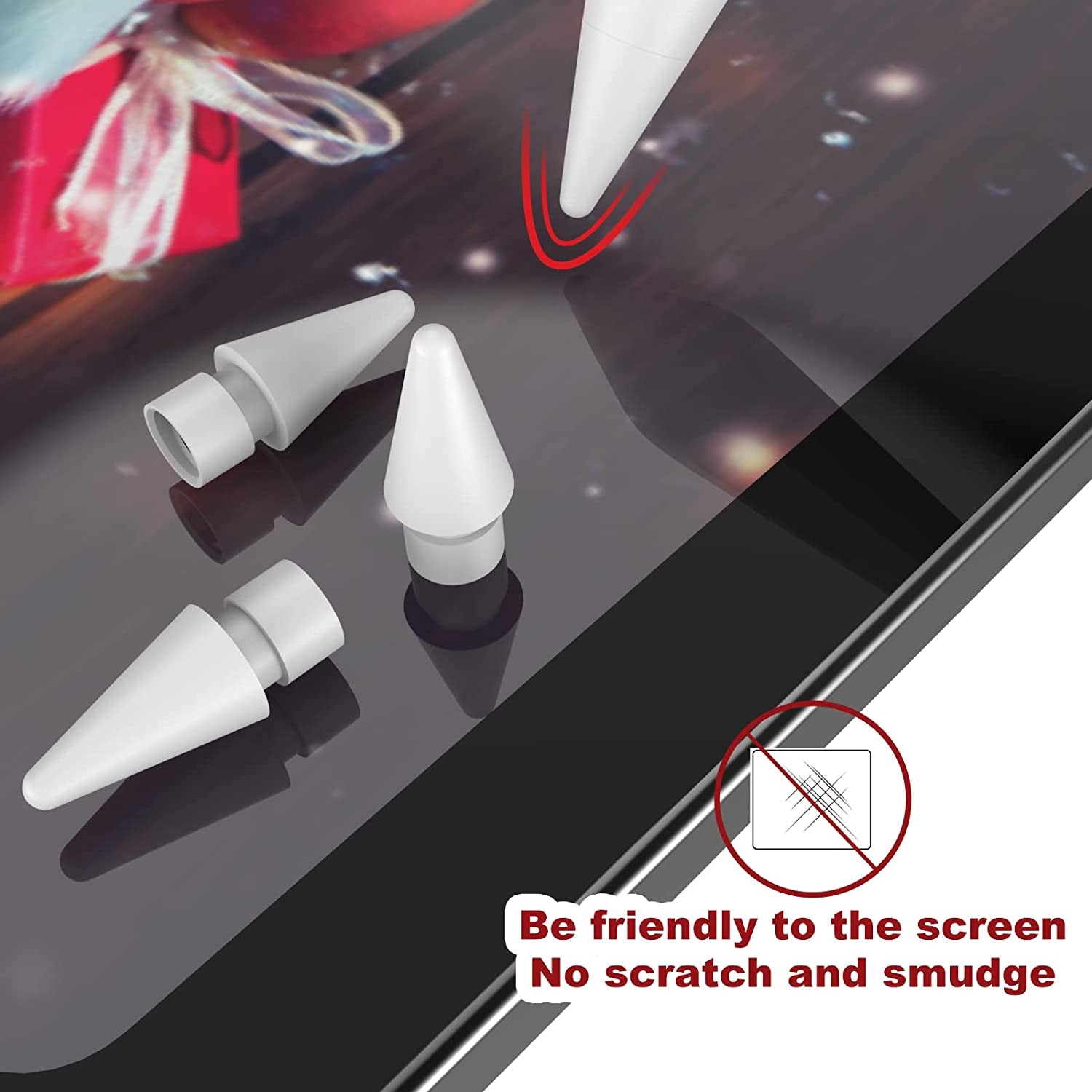 Alikiai 6 Pack Tips for Apple Pencil, Stylus Tips,Pencil Tips for Ipad, Replacement Pen Nibs Compatible with Ipad Air Mini Pro Apple Pencil 1St & 2Nd Generation  Alikiai   