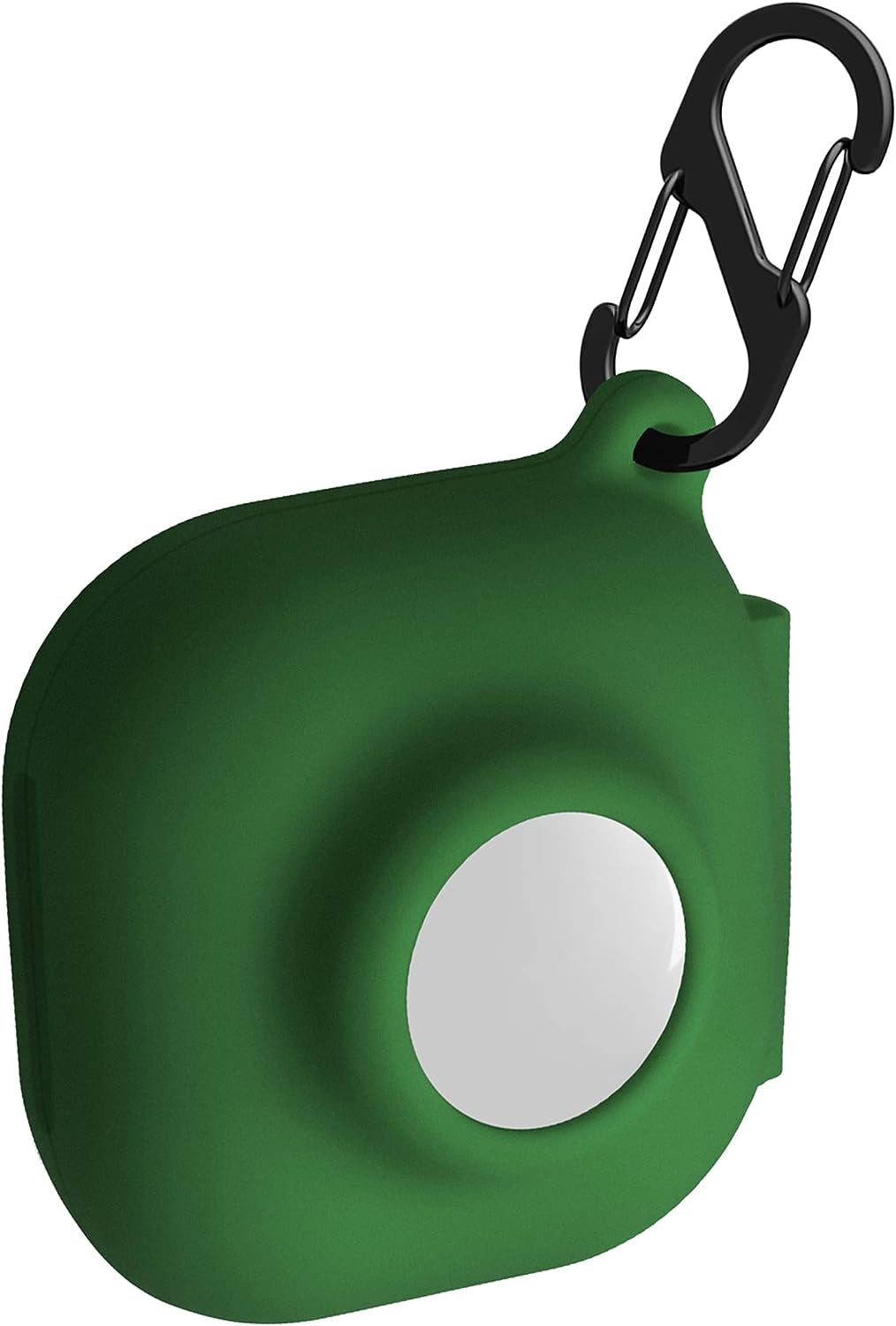 Geiomoo 2 in 1 Silicone Case Compatible with Beats Fit Pro and Air Tag, Protective Cover with Carabiner (Navy Blue)  Geiomoo Emerald Green-1  