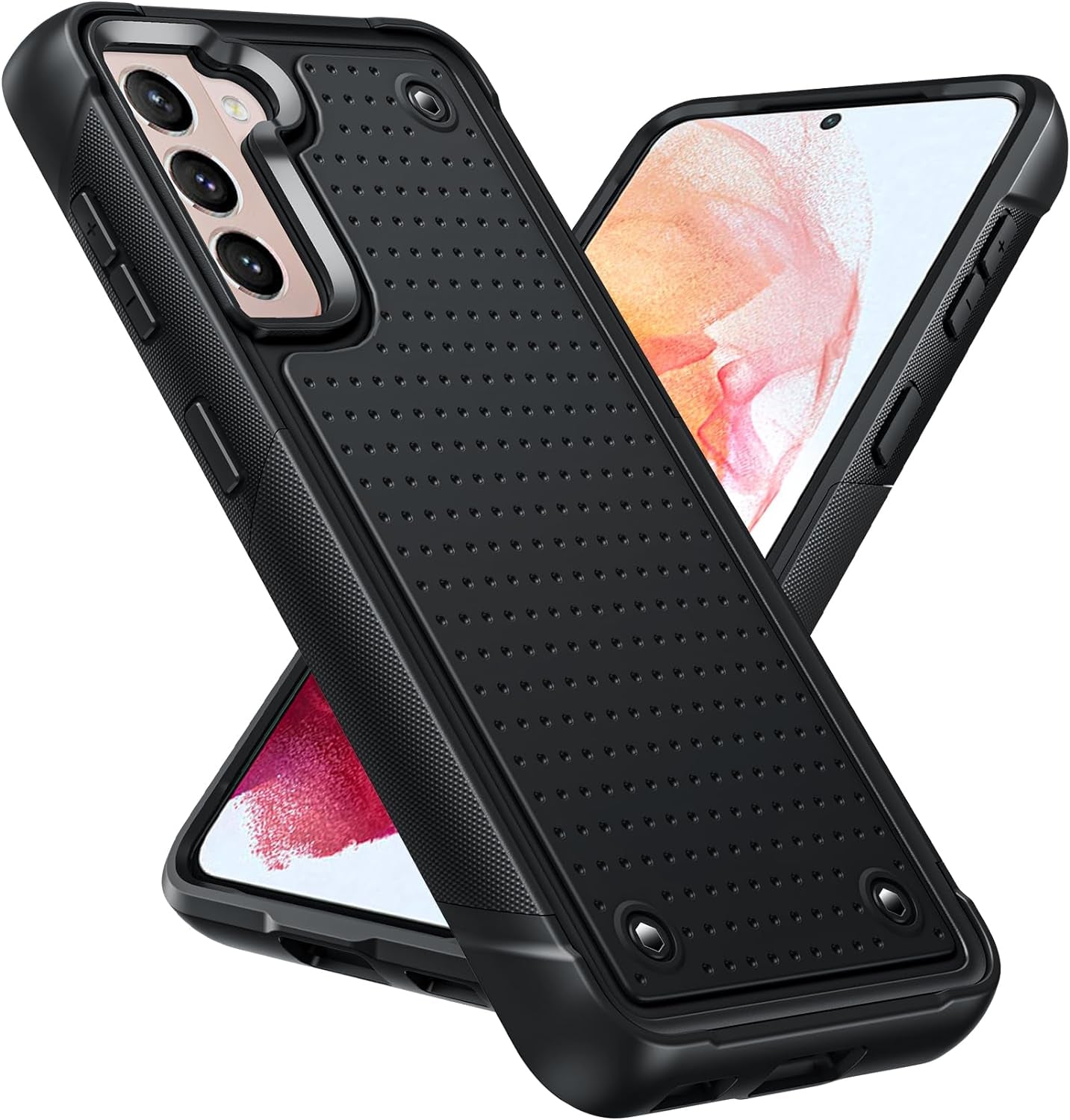 Leyi for Samsung Galaxy S21+ plus Case, Samsung S21 plus Case 5G, Shockproof Heavy Duty Dual Layer Protective Hard PC Textured Back & Soft Bumper Case for Galaxy S21 Plus, Black  LeYi Black Samsung Galaxy S21 5G 