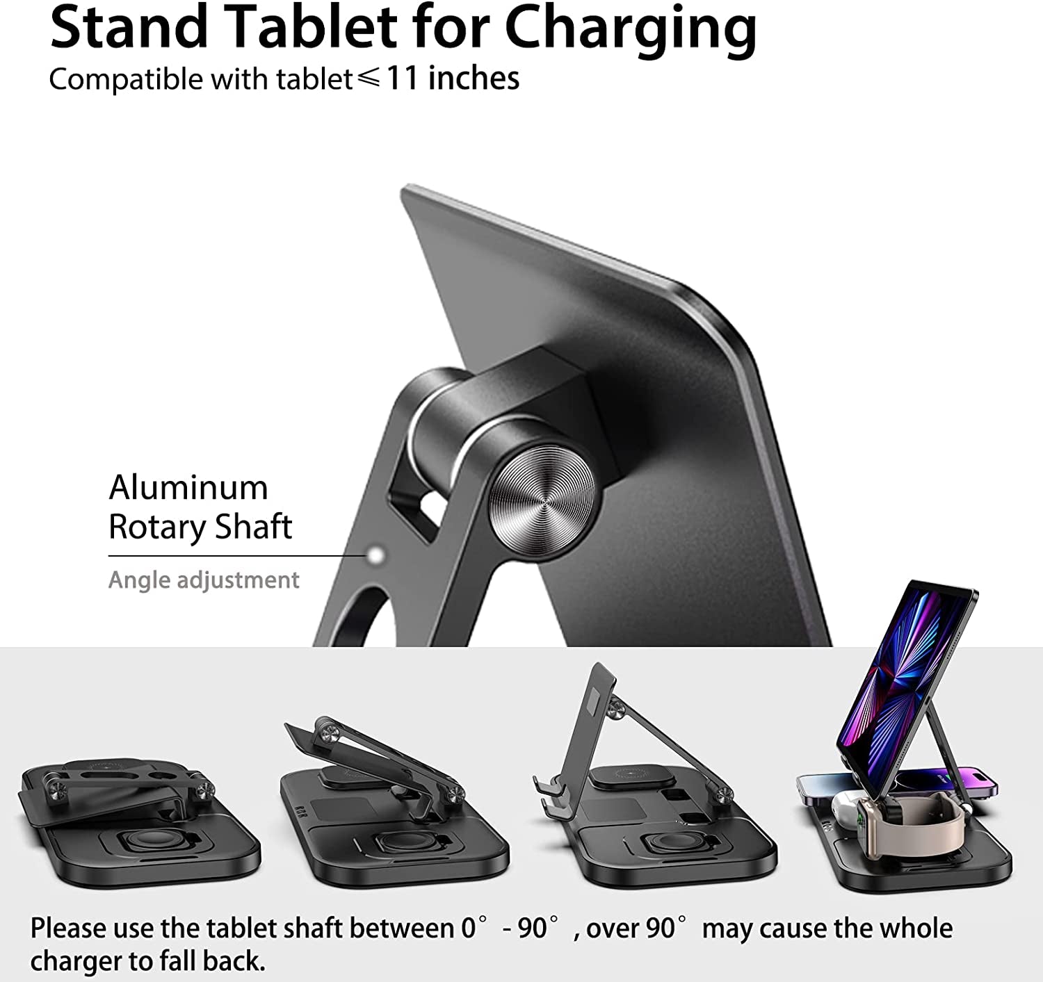 Doeboe Wireless Charger for Iphone, Wired for Ipad Charging Station, 4 in 1 Charging Stand for Iphone 14 Pro Max/13/12, Charging Station for Apple Multiple Devices, for Airpod Pro 3, Iwatch 8/7/6/5  doeboe   