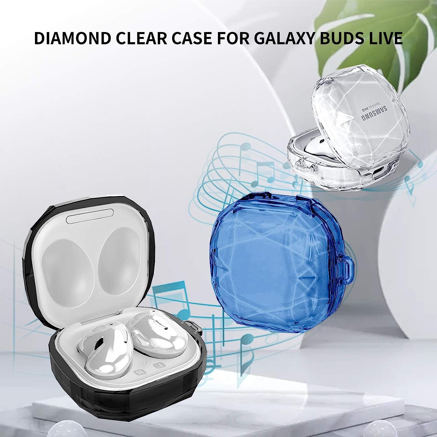 Newseego Protective Case Compatible with Samsung Galaxy Buds 2 (2021)/Galaxy Buds Pro Case/Galaxy Buds Live Case Cover (2020) with Carabiner Keychain Hard PC Shockproof Drop Protective Cover- Clear  Newseego   