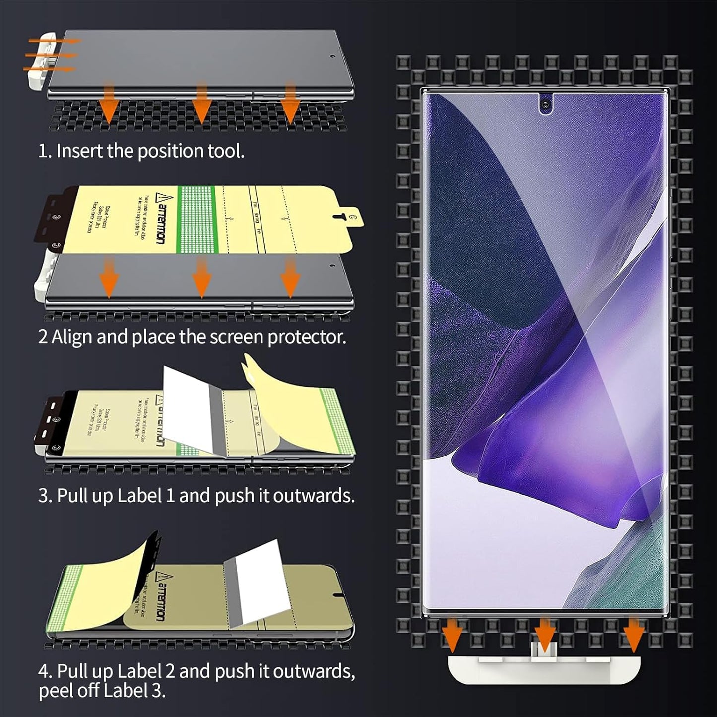 QUESPLE for 2 Pack Samsung Galaxy Note 20 Ultra Privacy Screen Protector [Support Fingerprint Reader] Anti-Spy Full Adhesive TPU Flexible Film + 2 Pack Camera Lens Glass Protector for Galaxy Note 20 Ultra 5G 6.9"  QUESPLE   