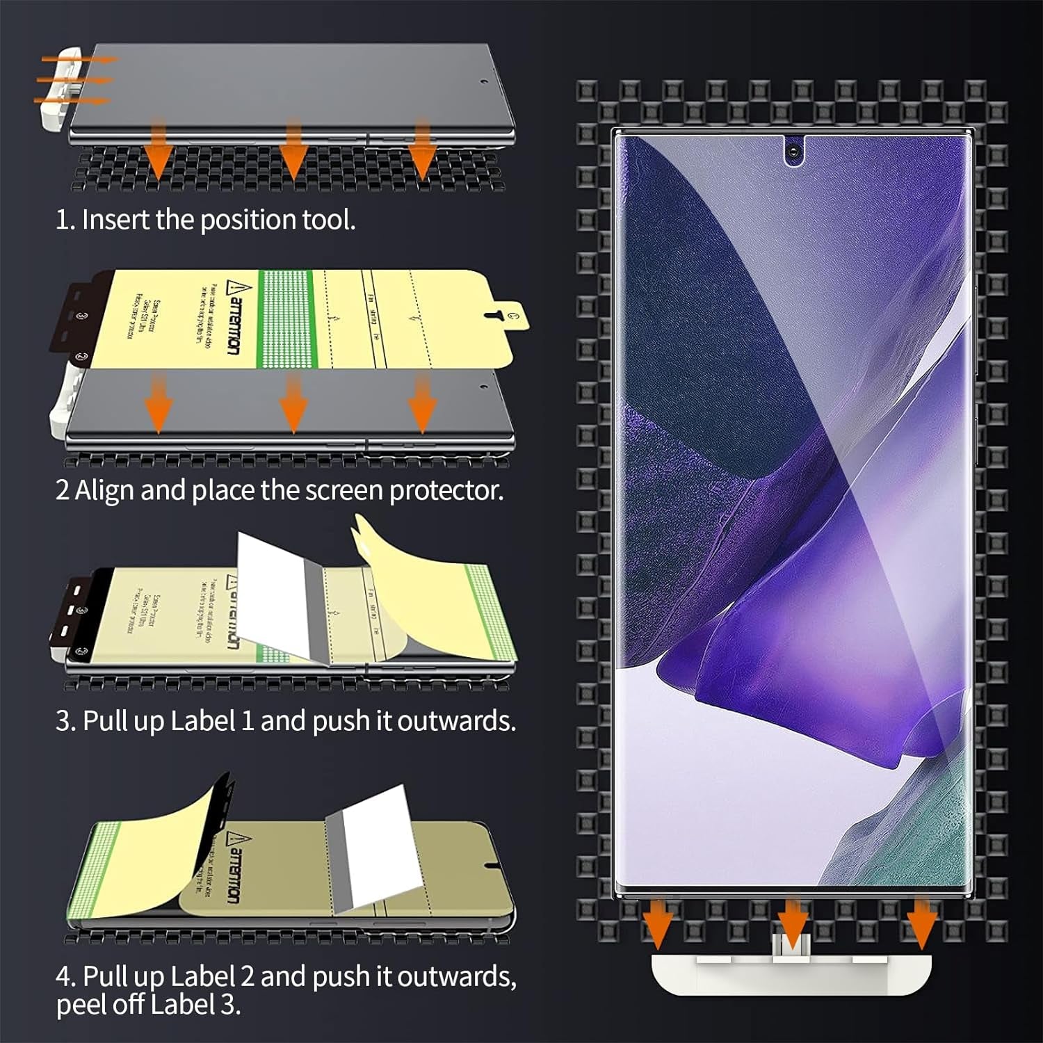 QUESPLE for 2 Pack Samsung Galaxy Note 20 Ultra Privacy Screen Protector [Support Fingerprint Reader] Anti-Spy Full Adhesive TPU Flexible Film + 2 Pack Camera Lens Glass Protector for Galaxy Note 20 Ultra 5G 6.9"  QUESPLE   