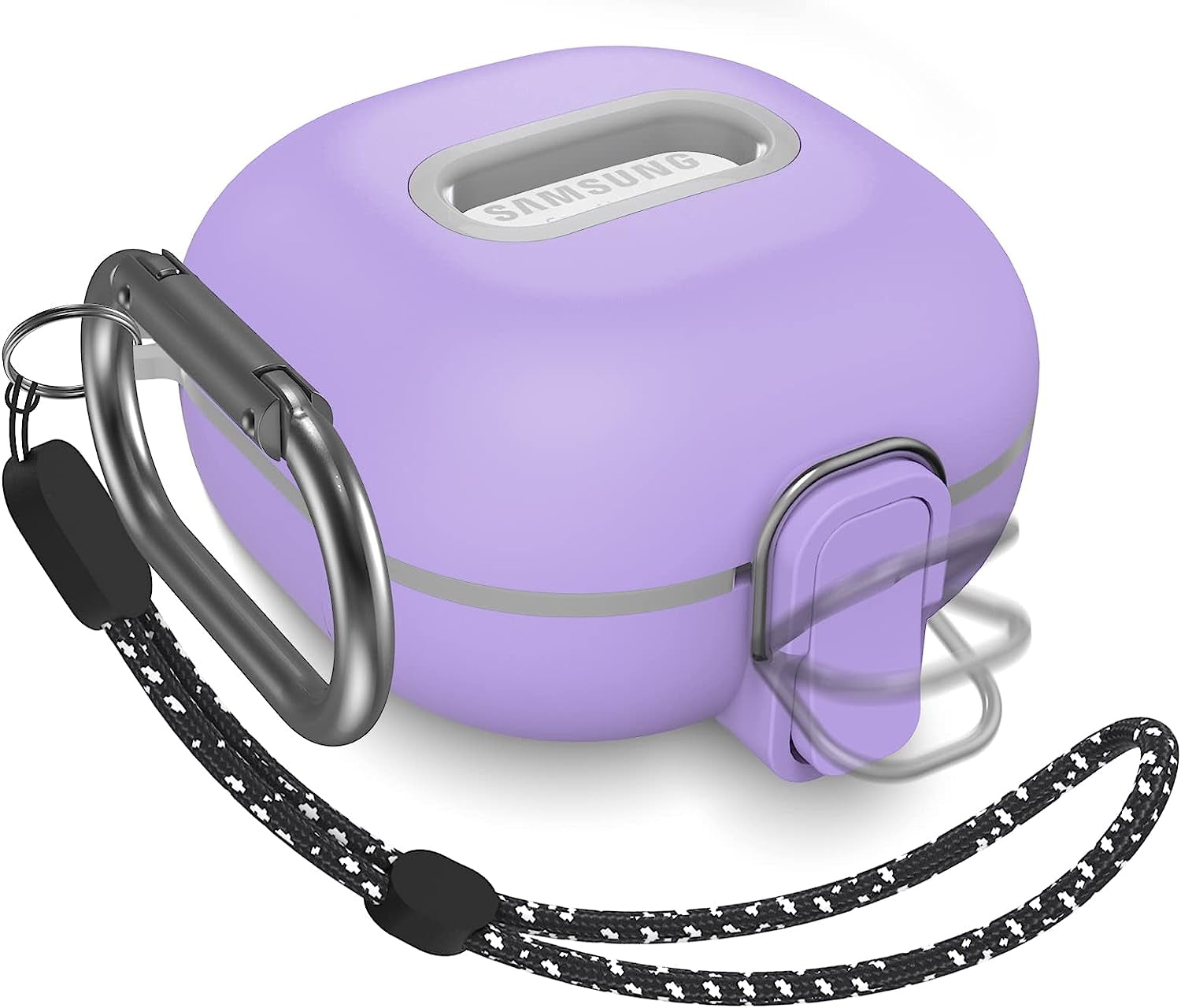 [Upgrade Lock] Case for Galaxy Buds 2 Pro/Galaxy Buds Pro/Galaxy Buds 2 Case/Galaxy Buds Live, Armor Cover Case Compatible with Samsung Earbuds Shockproof Protective with Lanyard Keychain (Purple)  AIBEAMER   