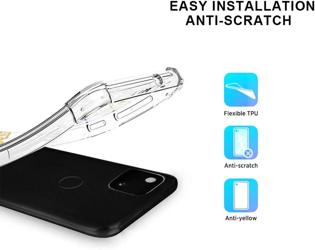 TPU Case Compatible with Google Pixel 5 - Soft Crystal Clear Butterfly Flower Design Back TPU Phone Cover Case - Butterfly Flower D05  YESPURE   