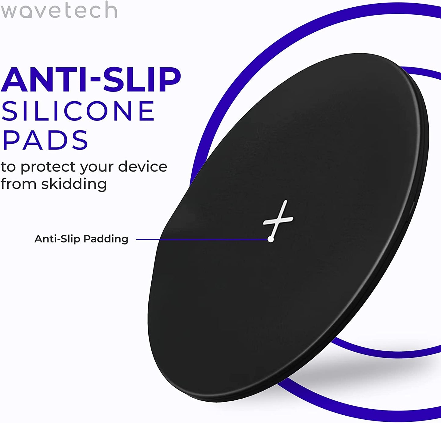 WAVETECH Wireless Charger Pad, Unique Ultra-Slim 15W Qi-Certified Fast Wireless Charging Pad with Type C Cable Compatible with Iphone 13/14/12/11, Samsung Galaxy S23/S22/S21, Airpods Pro, Galaxy Bud  wavetech   