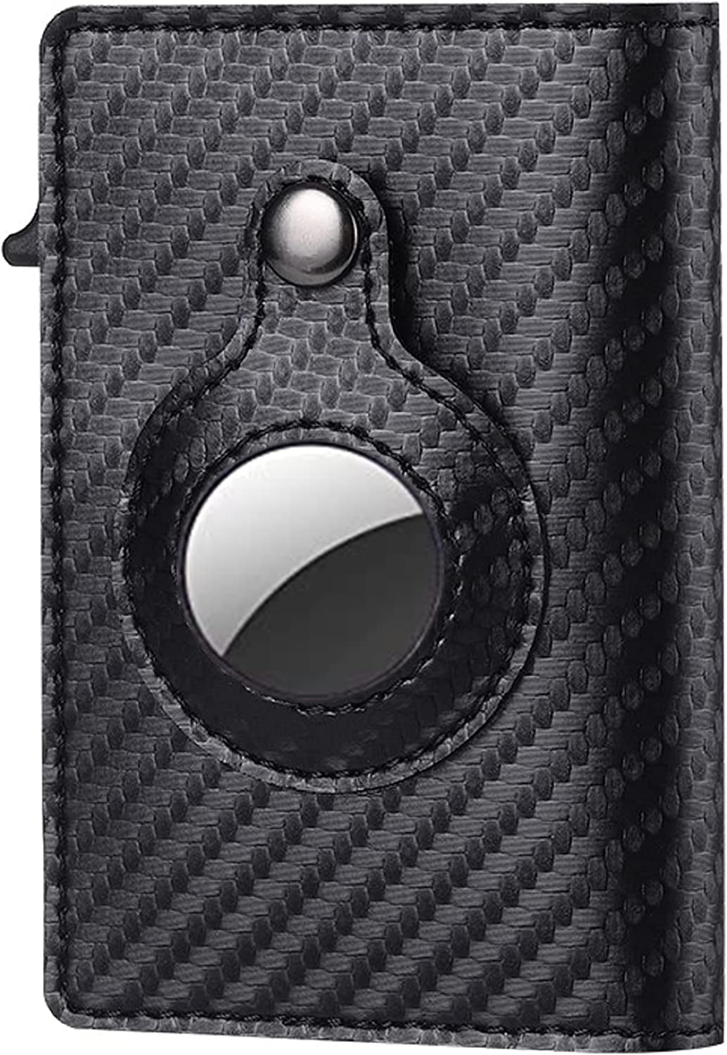 Airtag Wallet Case - Genuine Designer Leather Wallet for Men - 5-6 Pop up Credit Cards Money Holder, RFID Blocking - Slim, Thin, Trifold Wallet Air Tag Holder - Magnetic Close (Carbon Fiber)  Thepricesright4u   