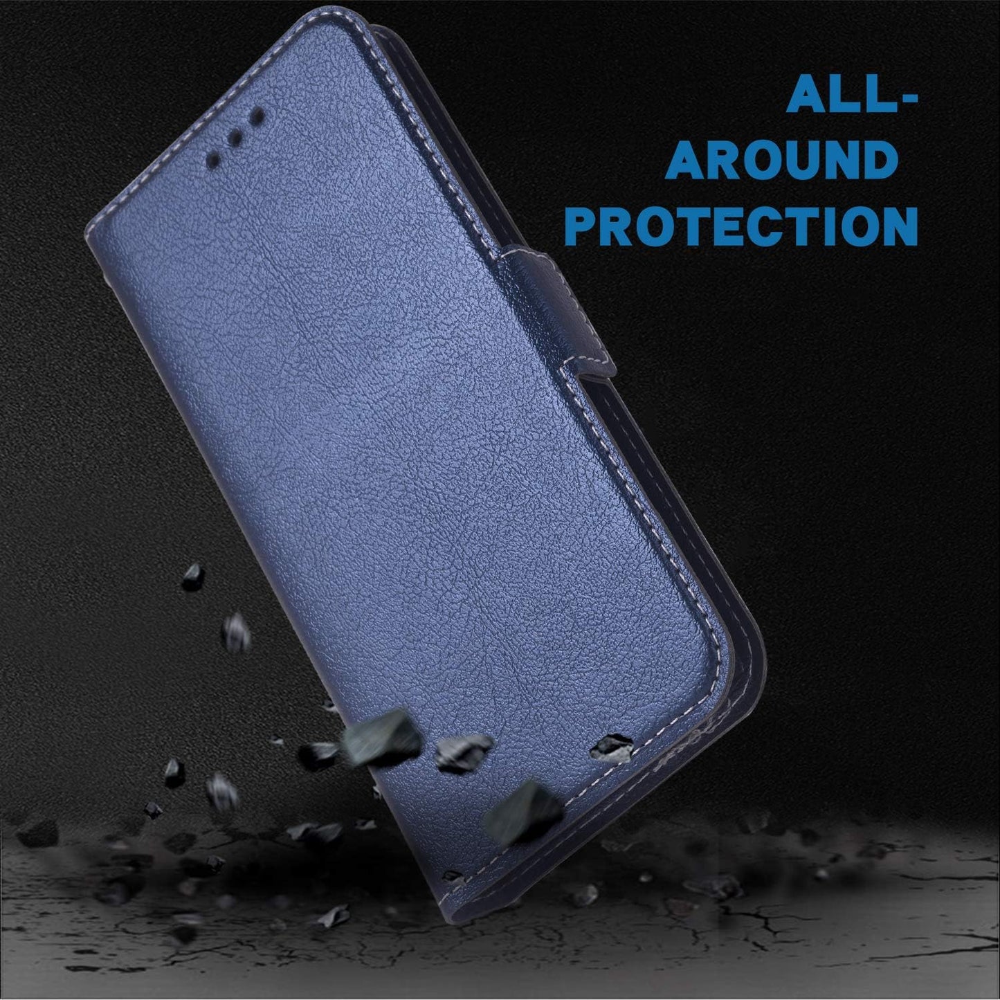 Phone Case for LG G8 Thinq Folio Flip Wallet Case,Pu Leather Credit Card Holder Slots Full Body Protection Kickstand Hard Hybrid Protective Phone Cover for LGG8 Thin Q G 8 G8Thinq Lgg8Thinq Dark Blue  WWAAYSSXA   