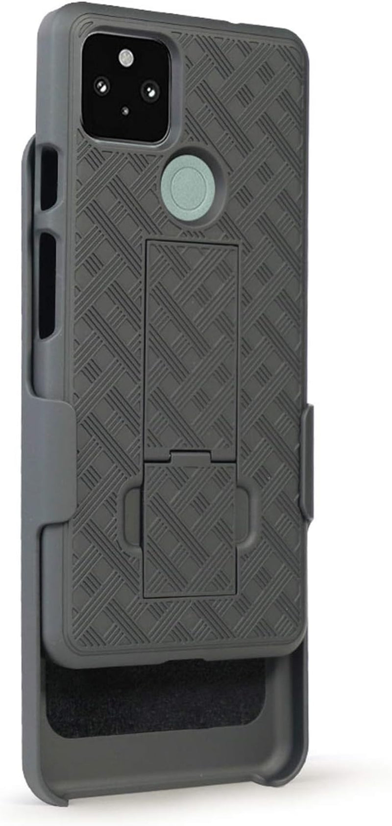 HIDAHE Compatible with Holster Case for Google Pixel 4A 5G, Combo Shell & Holster Slim Shell Case for Men with Built-In Kickstand + Swivel Belt Clip Holster for Google Pixel 4A 5G ONLY, Black  HIDAHE   