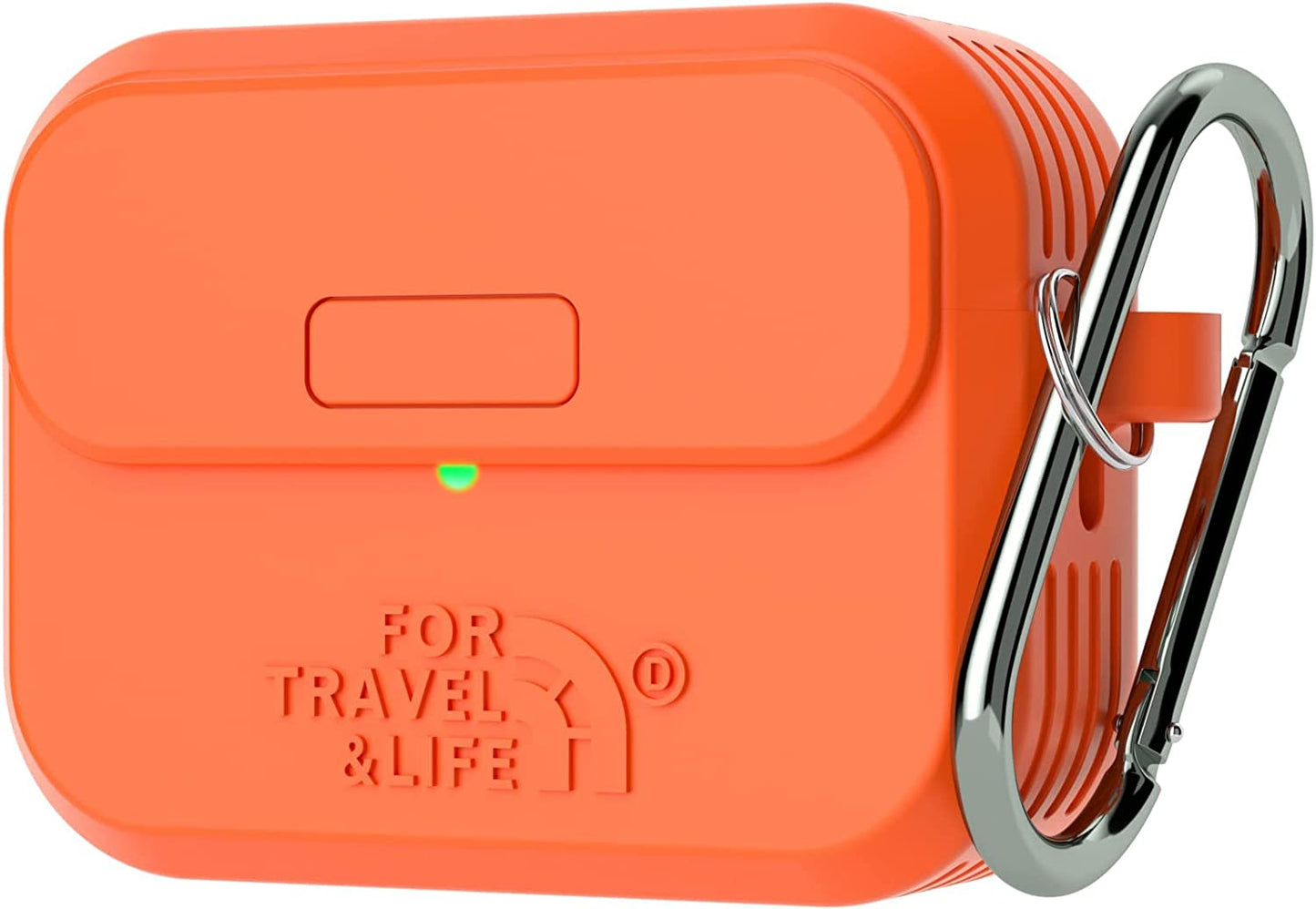 Airpods Pro 2Nd/1St Generation Case Cover,Secure Lock Full Protective Silicone Skin Accessories for Women Men with Apple Airpods Pro 2022/2019 Charging Case,Design by Doboli,Black  Doboli Orange  