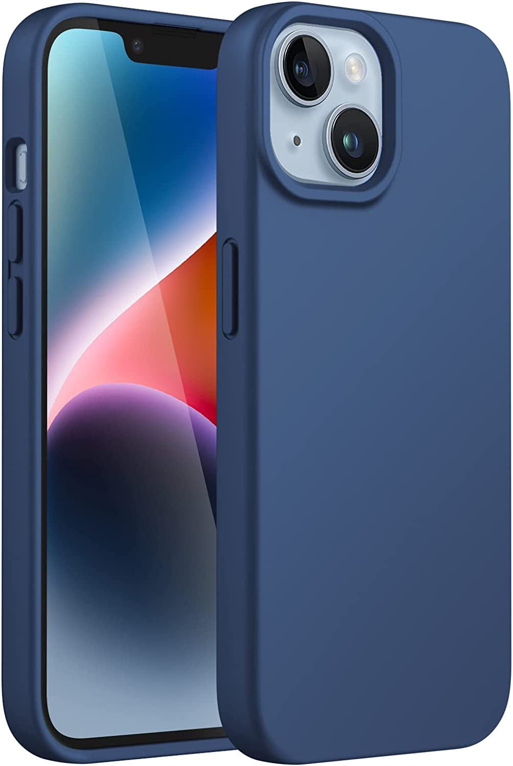 Jetech Silicone Case for Iphone 14 6.1-Inch, Silky-Soft Touch Full-Body Protective Phone Case, Shockproof Cover with Microfiber Lining (Midnight Green)  JETech Cobalt Blue  