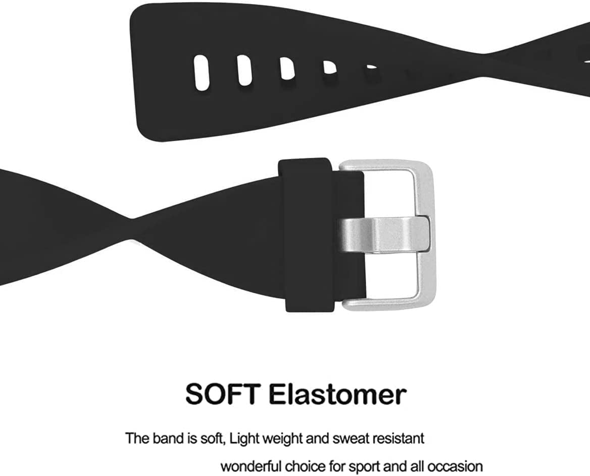 4 Pack Sport Bands Compatible with Fitbit Versa 2/Fitbit Versa/Versa Lite,Classic Soft Silicone Replacement Wristbands for Versa 2 Smart Watch Women Men Large（Black+Dark Blue+Rock Cyan+Grey）  SENGKOB   