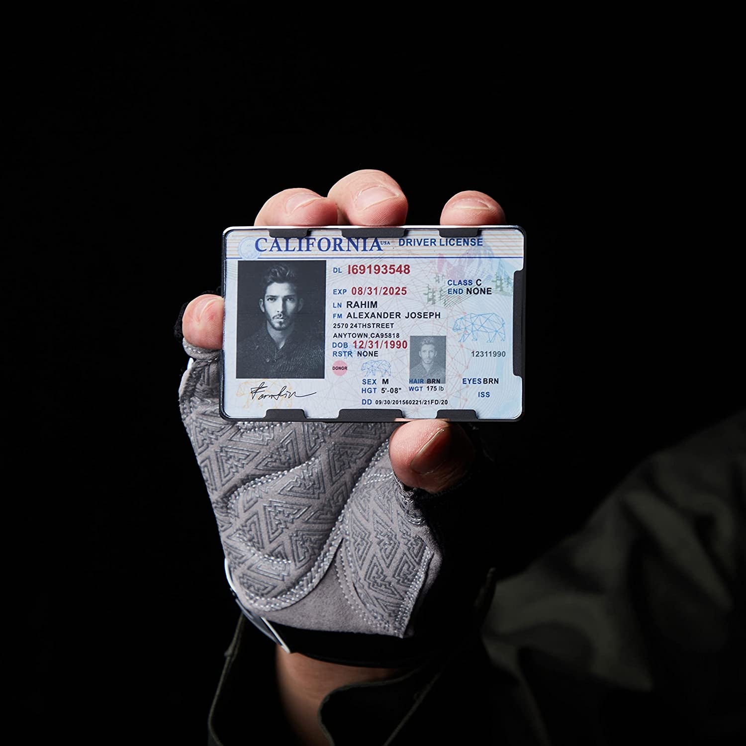 Men Minimalist Metal Wallet with ID Window Money Clip | Slim Front Pocket RFID Blocking Aluminum EDC Tactical Wallets with Cash Strap | Personalized Mini Multifunction Card Holder for Travel Business  FeiYen   