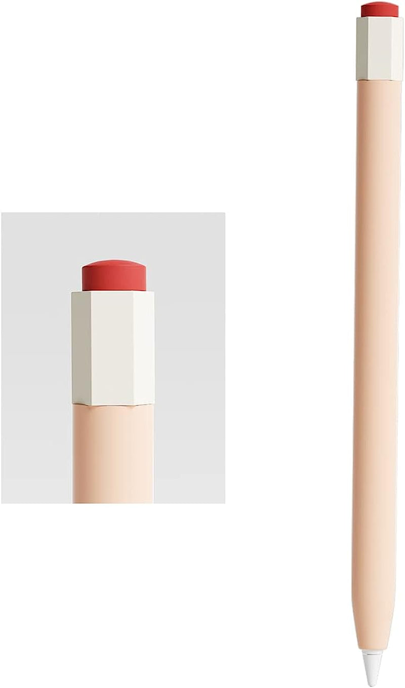 ELETIUO Silicone Case for Apple Pencil 1St Gen,Vintage Protective Grip Sleeve Cover,Compatible with Ipad Pro 9.7"/10.5"/12.9"  Litumfen Pink  