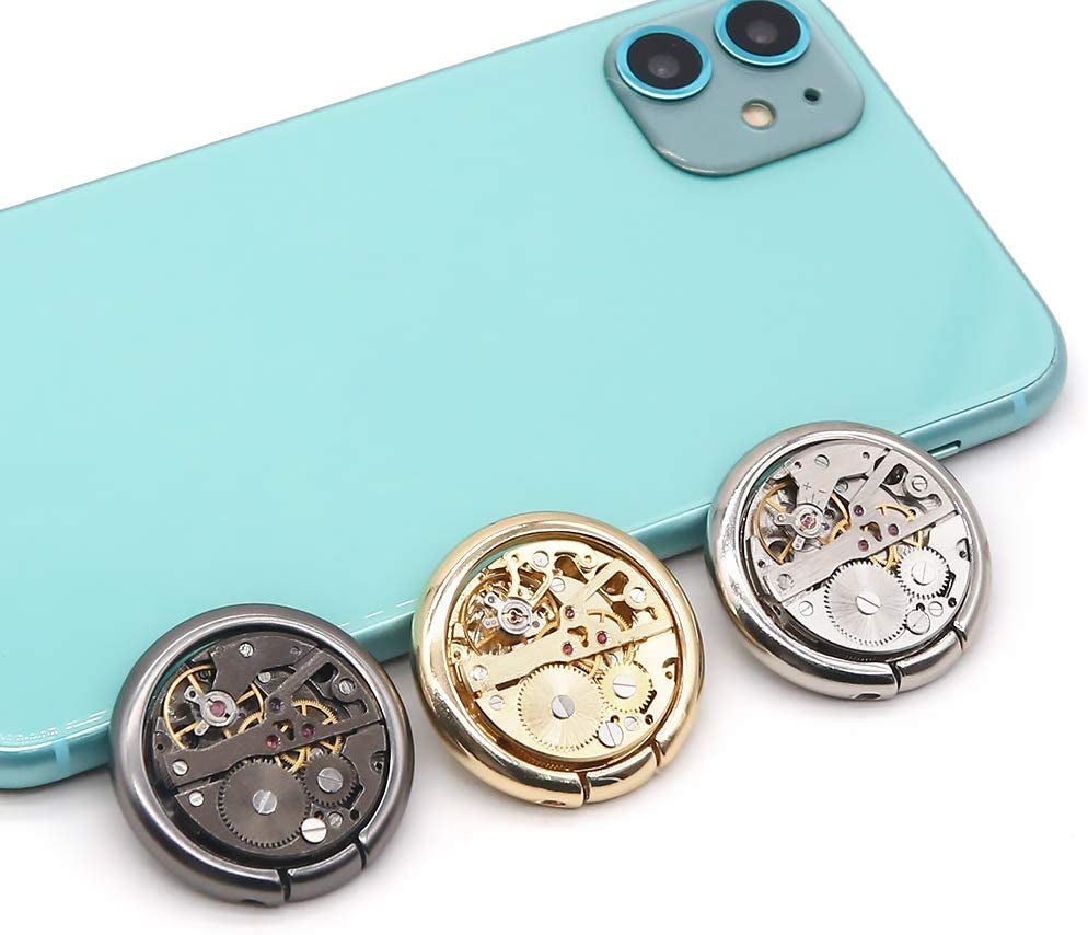 Mechanical Phone Ring Holder,Phone Holder Grip Ring Stand，Adjustable Kickstand，Finger Ring Stand 360°Rotation Metal Phone Ring Grip Kickstand Compatible with All Smartphone (Gold)  F&M Four Monsters   