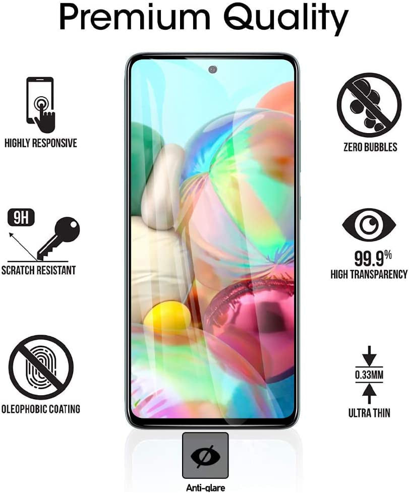 [2 Pack] for Samsung Galaxy A71 / A72 / A73 Privacy Screen Protector, anti Spy 9H Tempered Glass for Galaxy A73 5G A71 A72 (4G/5G), Case Friendly Full Coverage anti Scratch Bubble Free Easy Install  A Pink Shop   