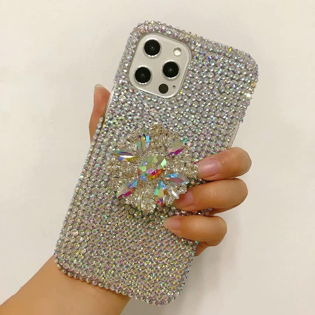 Max-Abc Compatible with LG V40 Thinq/Lg V40 Glitter Case,3D Diamond Crystal Rhinestone Women Girls Rainbow Shiny Sparkle Bling Glitter Protective Phone Case Cover with Kickstand  Max-ABC   