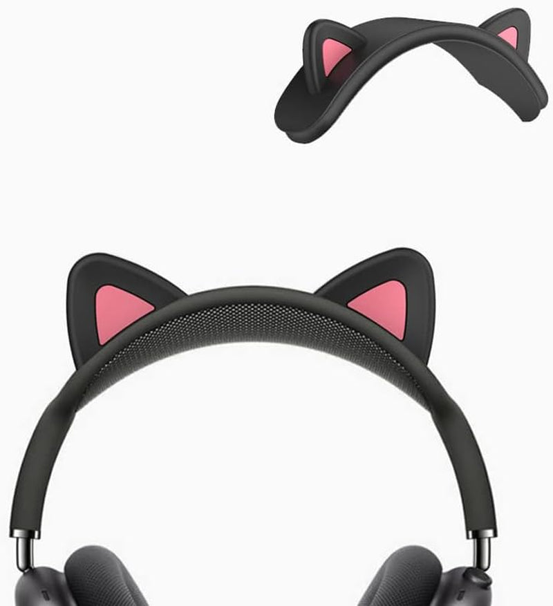 JHK for Airpods Max Ear Cushions Replacement Ear Pad Covers Airpod Pro Max Ear Cushions, Replacement Cat Ears Silicone Headband Airpod Max Accessories Gift: a Pair of Dustproof Knitted Covers (Green)  JHK Black  