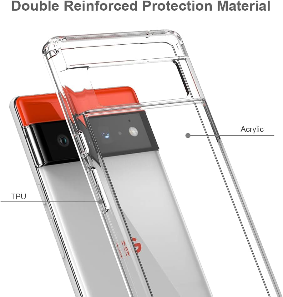 Kowauri Case for Google Pixel 6 Pro,Crystal Clear Hard PC Back Clear Slim TPU Bumper Shockproof Protective Cover Case for Google Pixel 6 Pro 2021 (Google Pixel 6 Pro)  Kowauri   