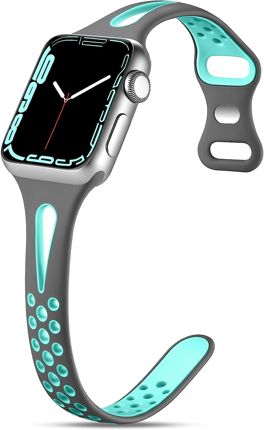 Getino Compatible with Apple Watch Band 40Mm 38Mm 41Mm 42M 44Mm 45Mm 49Mm for Women Men Iwatch SE Ultra Series 8 7 6 5 4 3 2 1, Stylish Durable Breathable Soft Silicone Slim Sport Replacement Bands  Getino   