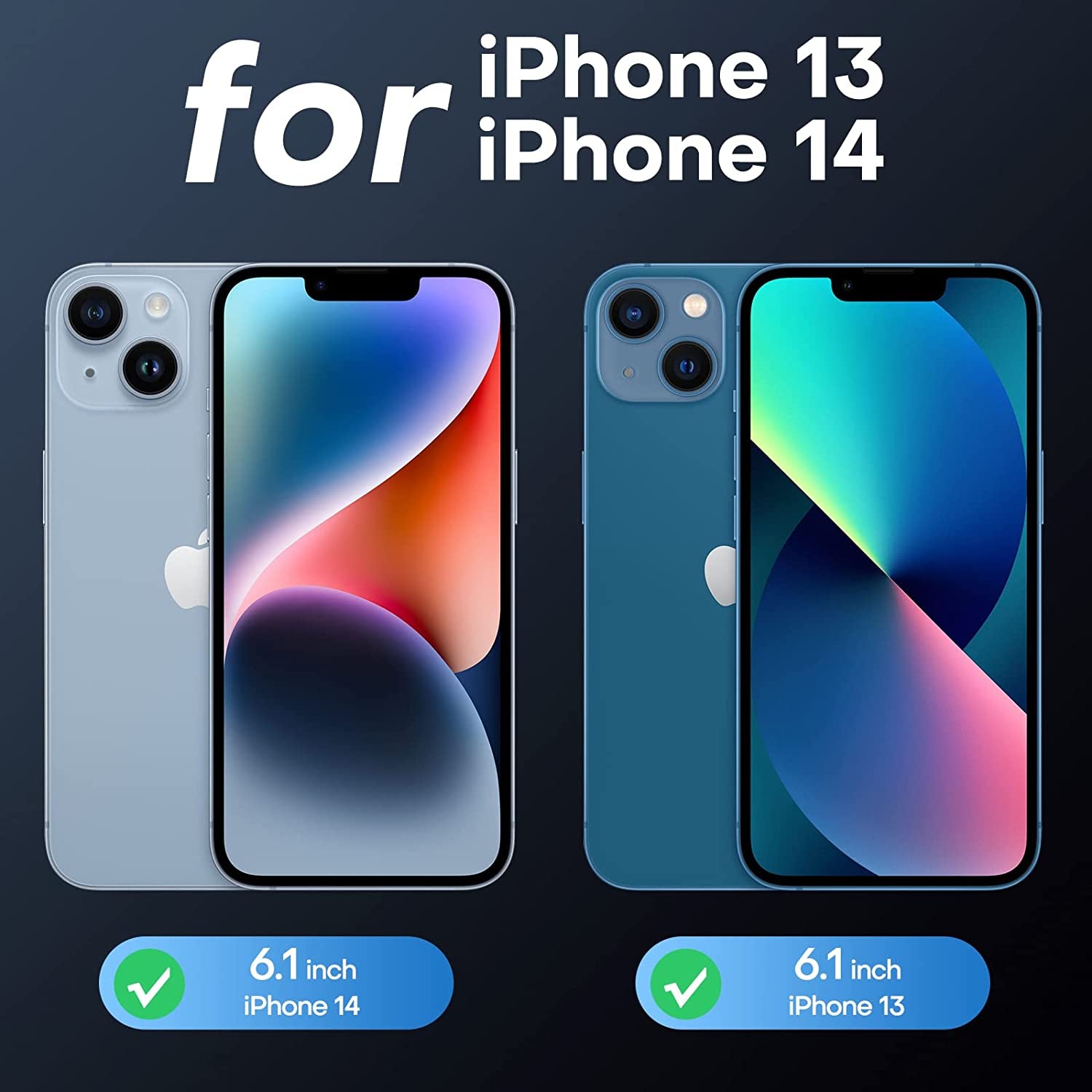 TAURI 5-In-1 Magnetic Designed for Iphone 14 Case for Iphone 13 Case, [Compatible with Magsafe] with 2 Screen Protector +2 Camera Lens Protector, Shockproof Phone Case for Iphone 13/14, Black  TAURI   