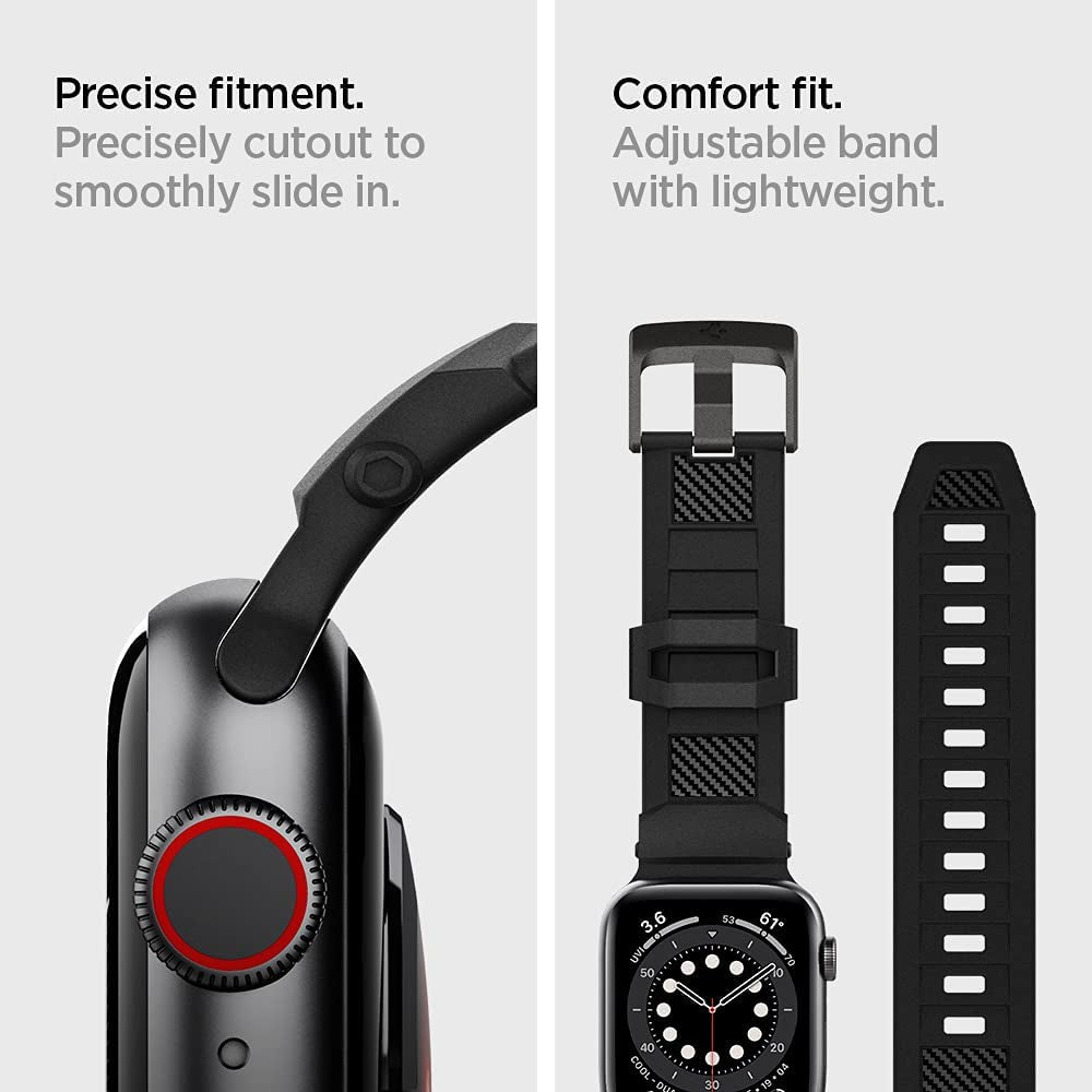 Spigen Rugged Band Designed for Apple Watch Band for Apple Watch Ultra (49Mm), Series 8/7 (45Mm), Series SE2/6/SE/5/4 (44Mm) and Series 3/2/1 (42Mm)  Spigen   