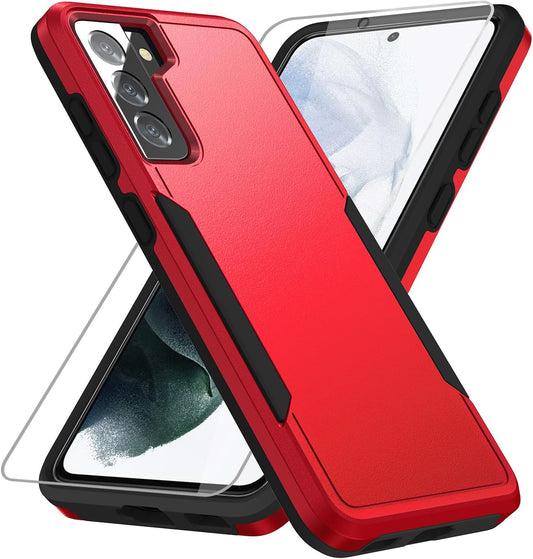 For Samsung Galaxy S21 plus Case, Galaxy S21 plus Case with HD Screen Protector [Military Grade Drop Tested] Heavy-Duty Tough Rugged Shockproof Protective Case for Samsung S21 Plus, Red  BOYOSS   