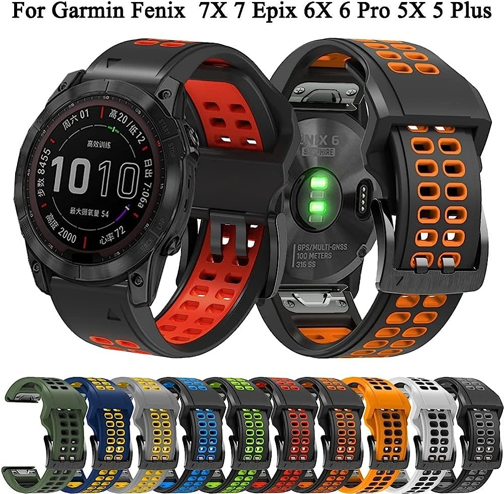KGDHB Watchband Replacement Silicone Band for Garmin Fenix 7X 7 Epix 6 6X Pro 5 5X plus 945 3 3HR Mk1 22 26Mm Smart Watch Correa Strap  KGDHB   