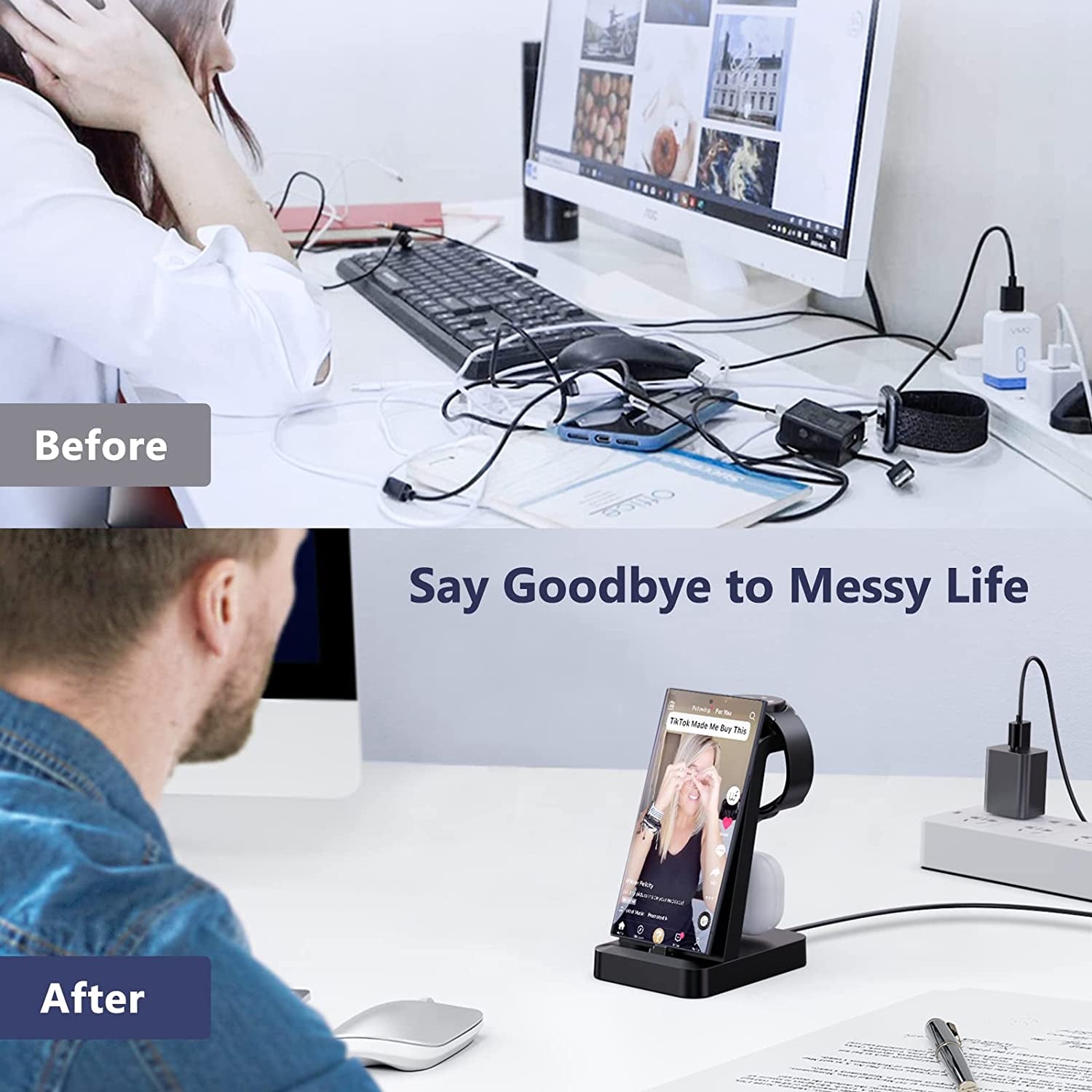 Charging Station for Samsung: 3 in 1 Fast Charger Station for Samsung S23 Ultra S22 S21 Note20 10 Z Flip Z Fold - Wireless Watch Charger for Galaxy Watch 5 Pro 4 3, Galaxy Buds Charging Dock Stand  SHENZHEN GTL TECHNOLOGY CO .,LTD   