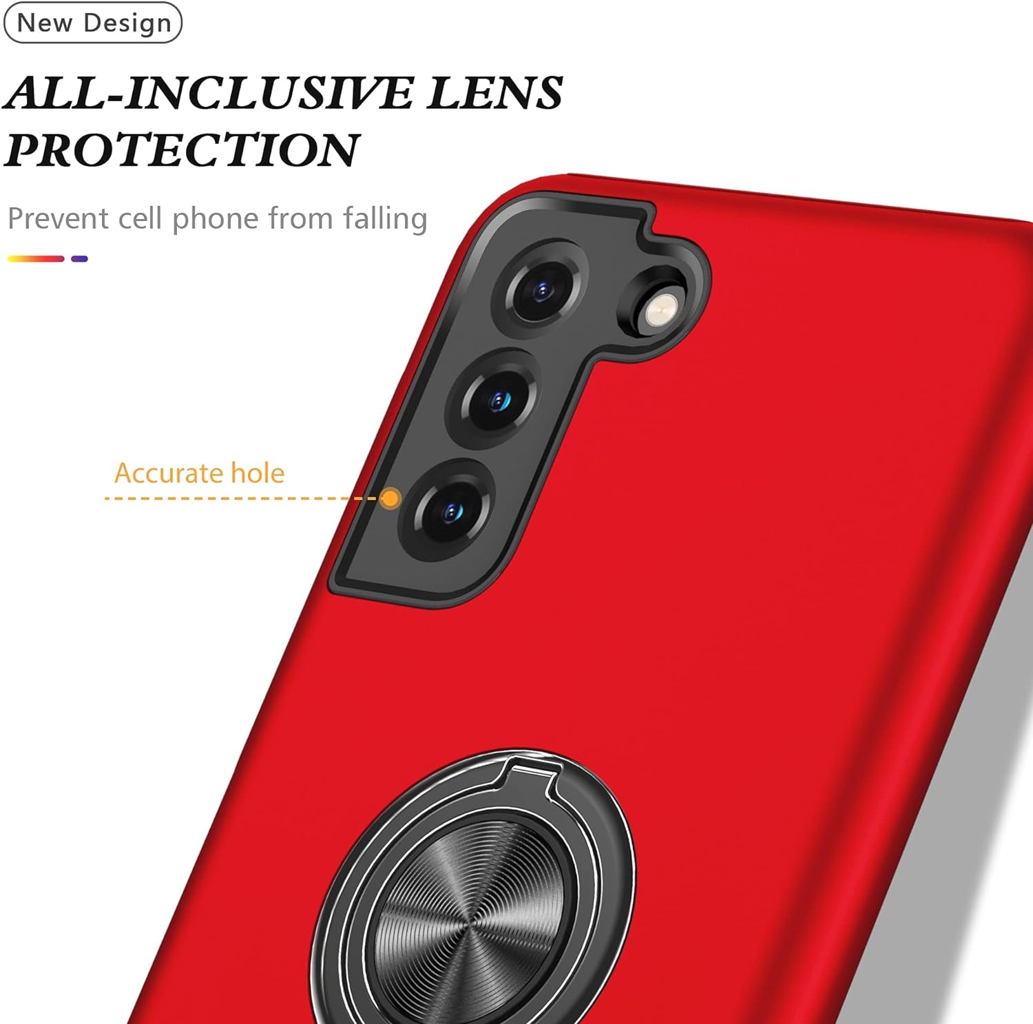 Galaxy S22 plus Case for Samsung Galaxy S22 plus Case Military Grade Shockproof Built-In Ring Holder Kickstand Car Mount Armor Heavy Duty Protective Case for Galaxy S22+ plus Phone Case (Red)  Dionsibei   