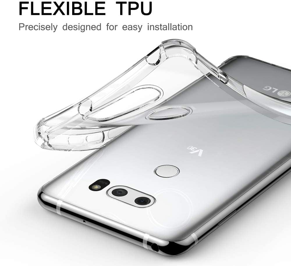CASEVASN TPU for LG V30/LG V30S/LG V30 Plus/Lg V30S Thinq/Lg V35/LG V35 Thinq Case Clear, Ultra Slim Thin Anti-Scratches Flexible TPU Gel Rubber Soft Skin Silicone Protective Case Cover (Clear)  CASEVASN   