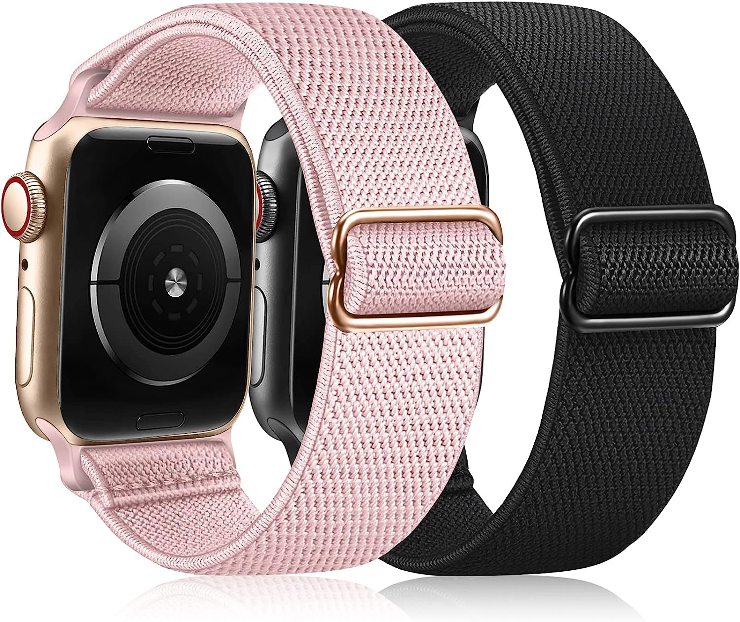 Fintie 2 Pack Stretchy Nylon Solo Loop Bands Compatible with Apple Watch 38Mm 40Mm 41Mm Iwatch Ultra SE2 SE Series 8 7 6 5 4 3 2 1, Adjustable Elastic Band Replacement Wristband Strap  Fintie   