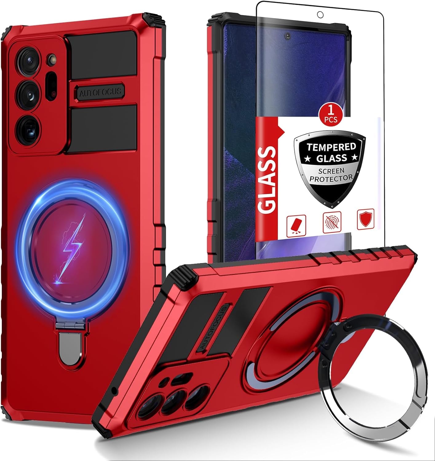 IYTRRYH Magnetic for Samsung Galaxy S21 Ultra Case[Compatible with Magsafe] with Tempered Glass Screen Protector,Military Grade Drop Protection Shockproof Galaxy S21 Ultra Phone Case Man 6.8'' Black  IYTRRYH Red Samsung Galaxy Note 20 Ultra 