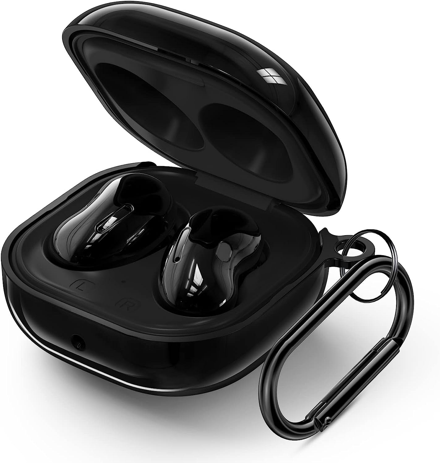 Filoto Case Cover for Samsung Galaxy Buds 2 Pro/Galaxy Buds Pro/Galaxy Buds 2/ Galaxy Buds Live Case, Hard Protective Earbuds Case for Men Women Shockproof Skin Cover with Keychain (Rose Gold)  Kerle Black  