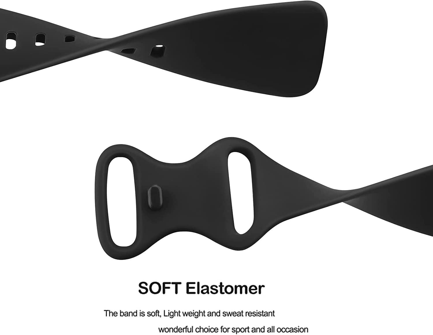 4 Pack Sport Bands Compatible with Fitbit Sense/Versa 3,Classic Soft Silicone Replacement Wristbands for Versa 3 Smart Watch Women Men Large（Black+Dark Blue+Rock Cyan+Grey）  SENGKOB   