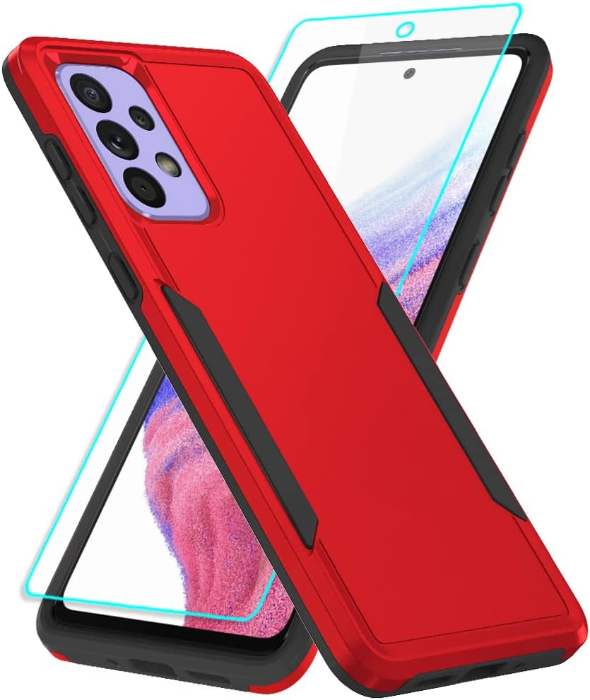 For Samsung A53 5G Case, Galaxy A53 5G Case with Screen Protector,Full Body Protection Durable Rubber Cover Phone Case for Samsung Galaxy A53 5G,Mint  Yanmen Ktz Samsung A53 5G Case Red  