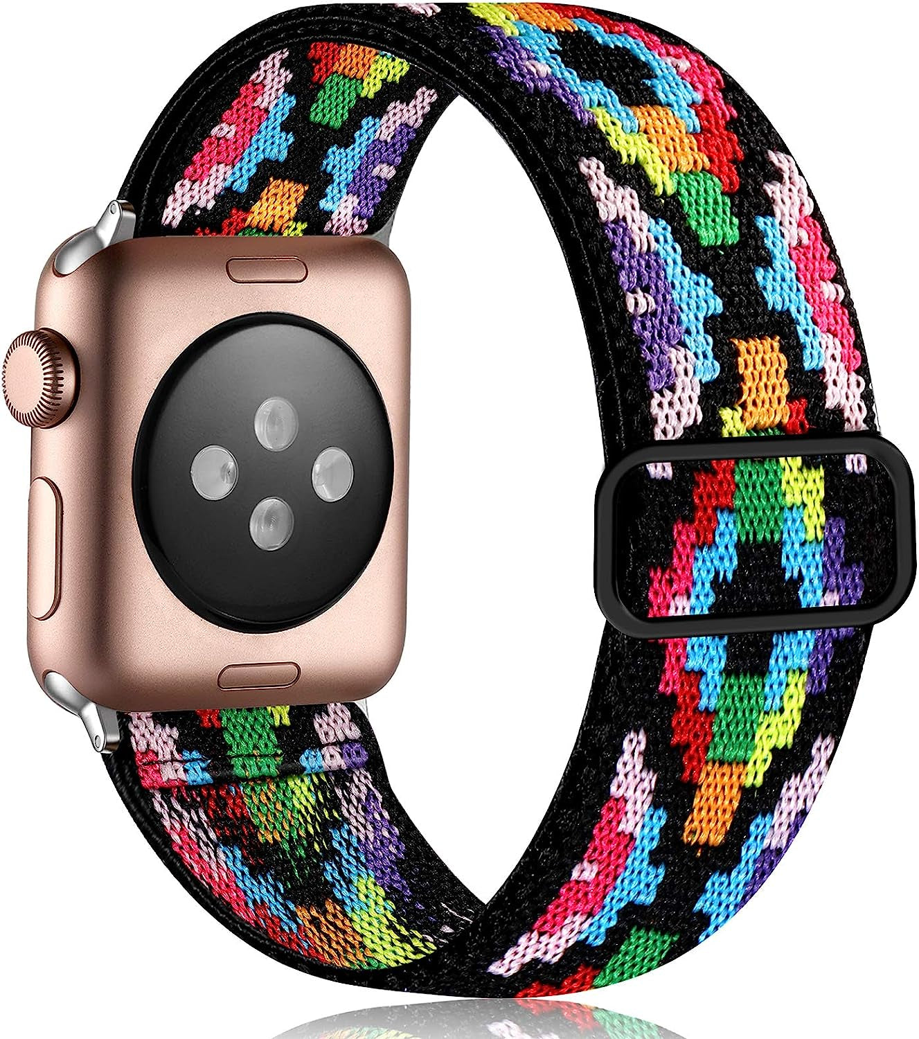 Vcegari Compatible with Apple Watch 38Mm 40Mm 42Mm 44Mm, Adjust Sport Elastic Band Nylon Replacement Wristband for Iwatch Series SE/6/5/4/3/2/1 Women Men Girls  Vcegari Colorful Diamond 42mm/44mm/45mm 