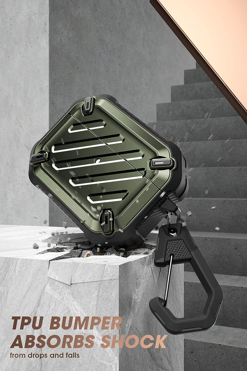 Supcase Unicorn Beetle Pro Series Case Designed for Airpods Pro, Full-Body Rugged Protective Case with Carabiner for Apple Airpods Pro (Darkgreen)  SUPCASE   